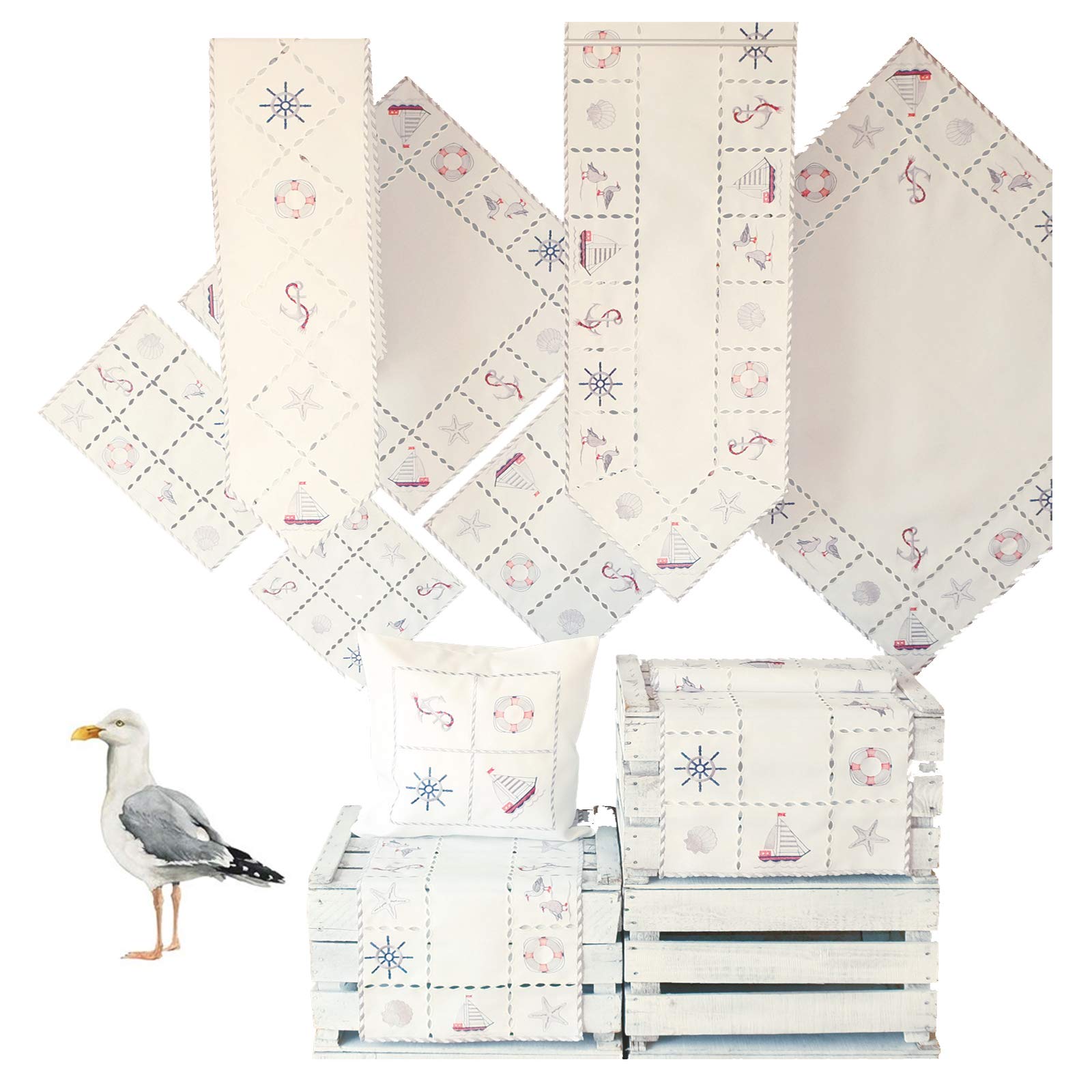 heimtexland Nordsee Typ737 Tischband 40x140 cm bestickt