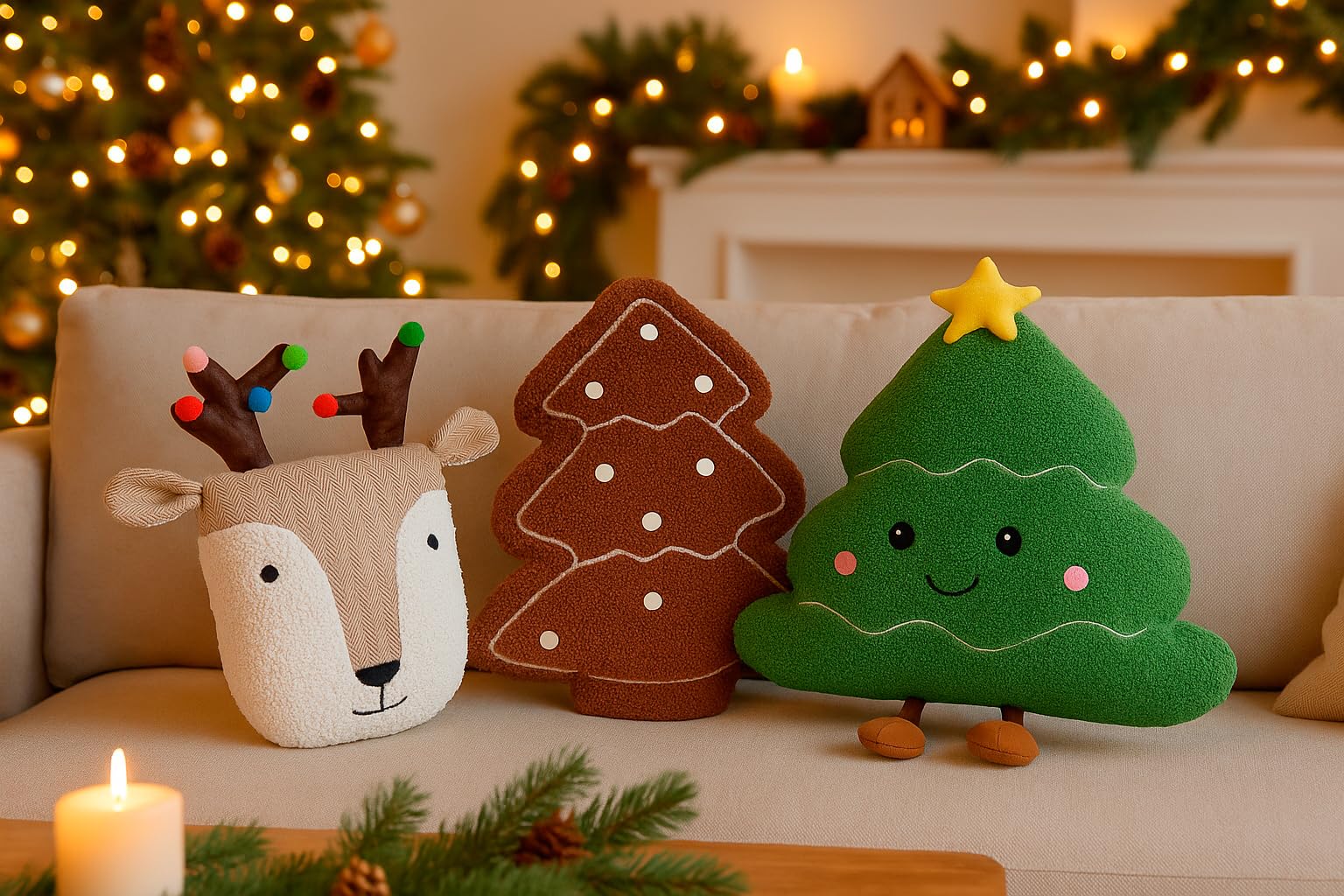 heimtexland Typ924 Formkissen Lebkuchen 45 cm braun