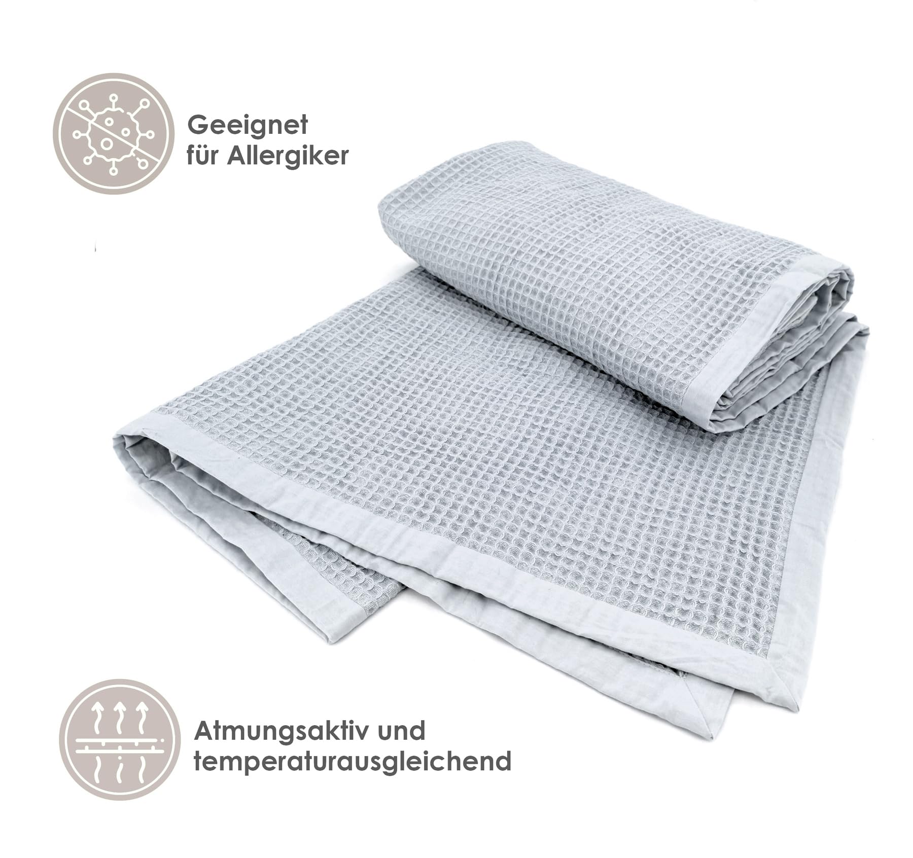 heimtexland Typ914 Sommerdecke 150x140 cm grau Baumwolle