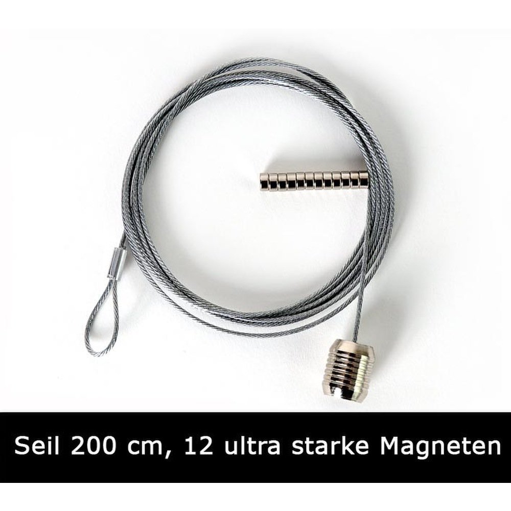 HAB & GUT MC001 Fotoseil 200cm Stahlseil mit 12 Magneten