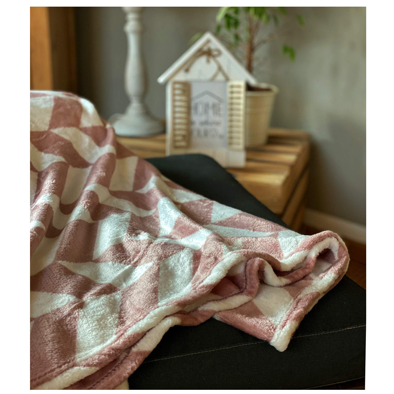 heimtexland Chevron Typ722 Kuscheldecke 200x150 altrosa Flanell