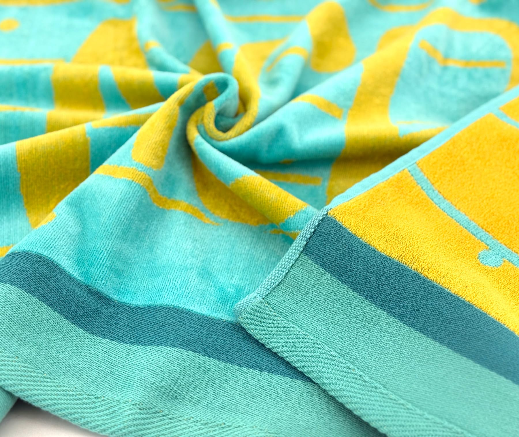 heimtexland Typ907 Strandtuch 90x160 Zitrone blau Baumwolle