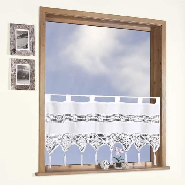 heimtexland Typ504 Scheibengardine Weiß 45x120 Baumwolle