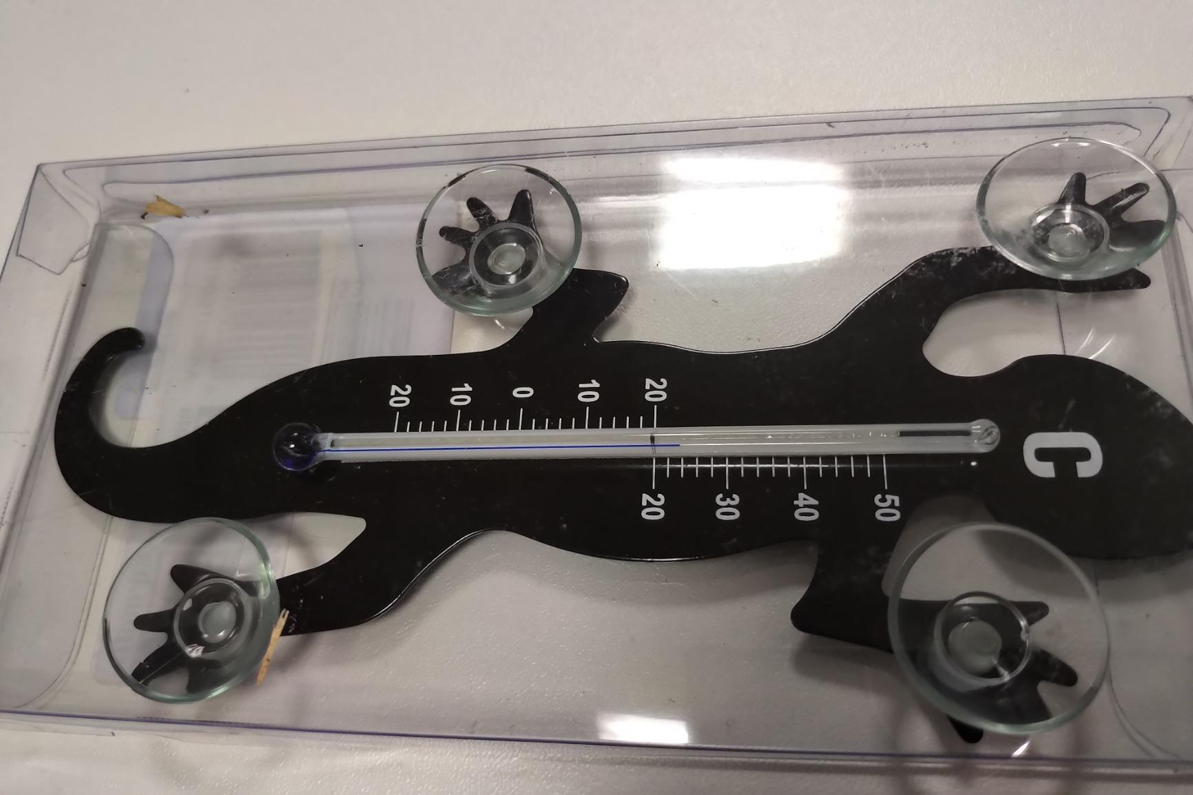 HAB&GUT Gecko Fensterthermometer Schwarz 14 cm