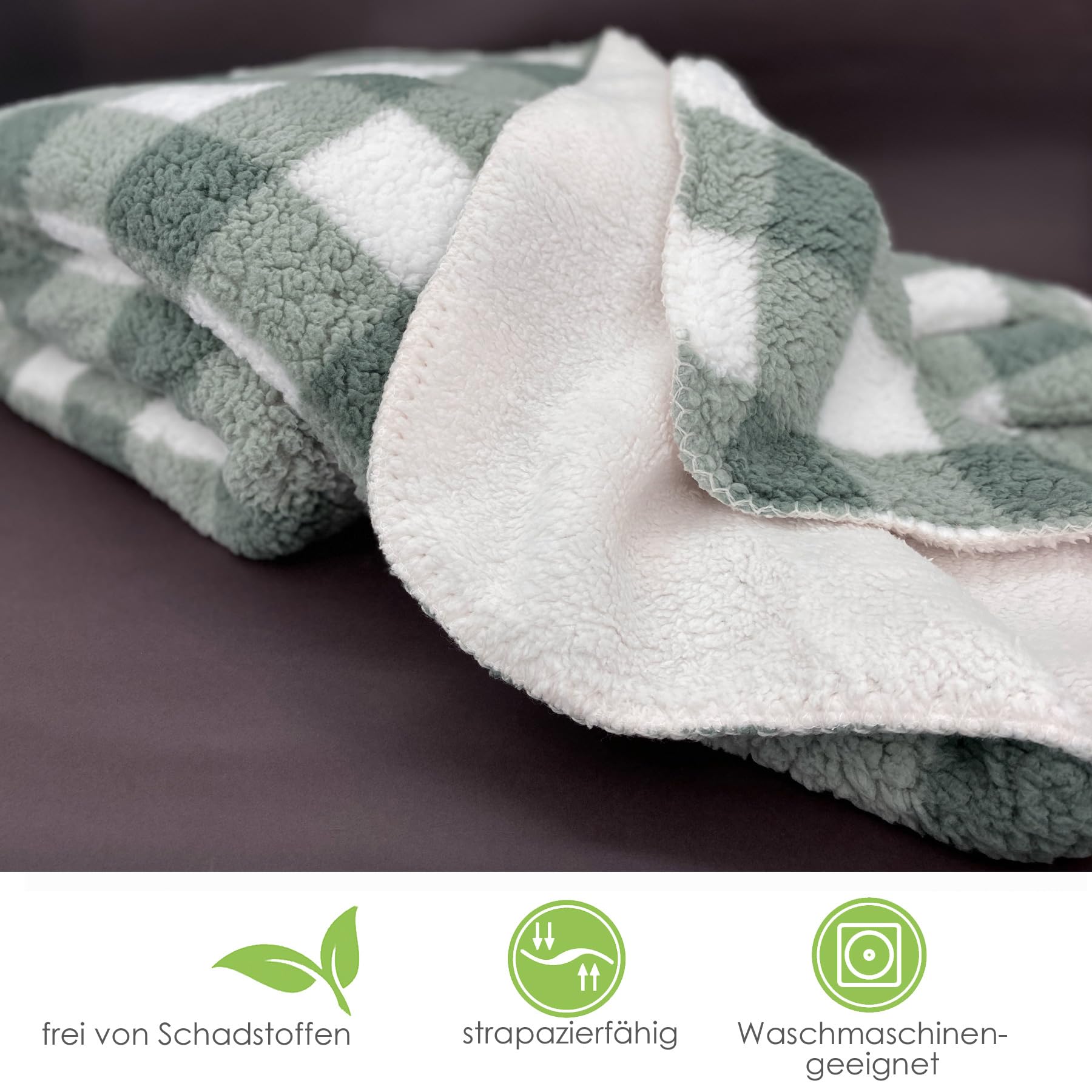 heimtexland Typ837 Kuscheldecke Sherpa 200x150 Mint Grün extra warm