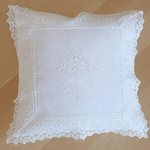 heimtexland Typ525 Kissenhülle 40x40 cm weiß Macramé-Spitze