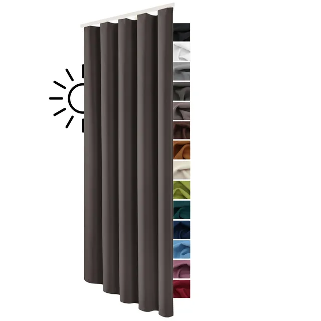 heimtexland Typ139 Verdunklungsgardine 245x135 cm Schiefer-braun