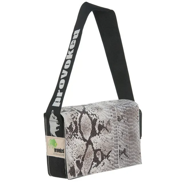 PROVOKED Mini Messenger Bag Python schwarz Kroko 26x21