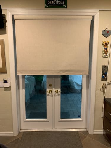 SmartWings Hardwired Linen Rollo 100% Blackout