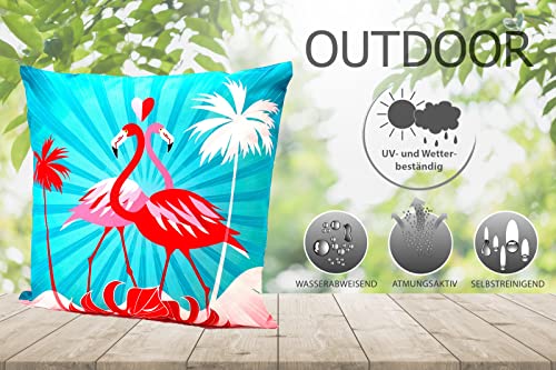 heimtexland Typ688 Outdoorkissen 45x45 Flamingo-Pärchen