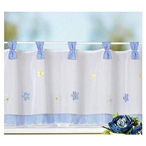 heimtexland Country Chic Typ78 Scheibengardine blau 45x150