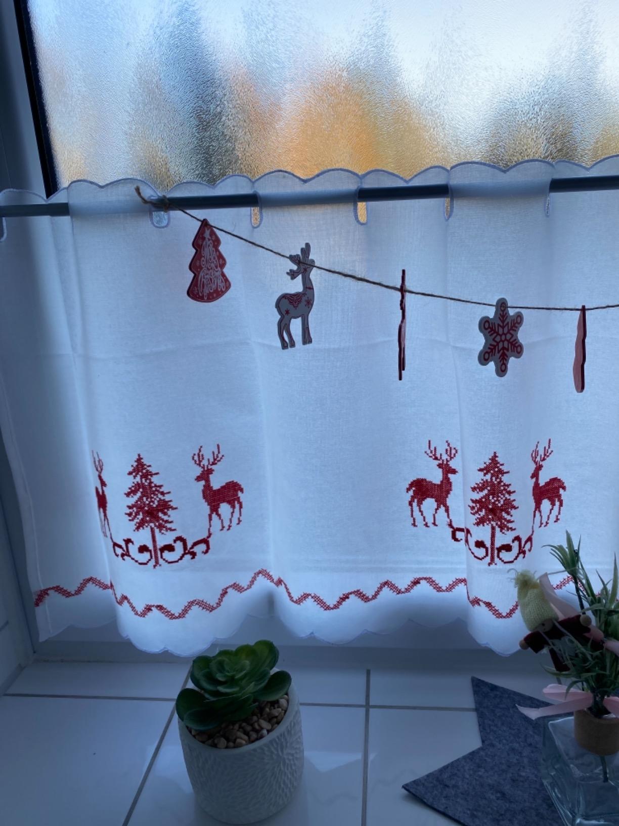 heimtexland Country Chic Typ506 Scheibengardine rot 45x155 blickdicht