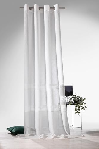 heimtexland Typ891 Ösenschal 245x135 cm natur Leinenoptik