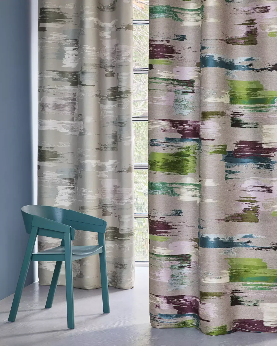 Création Baumann Rush Vorhangstoff dicht Jacquard Pinselstrich