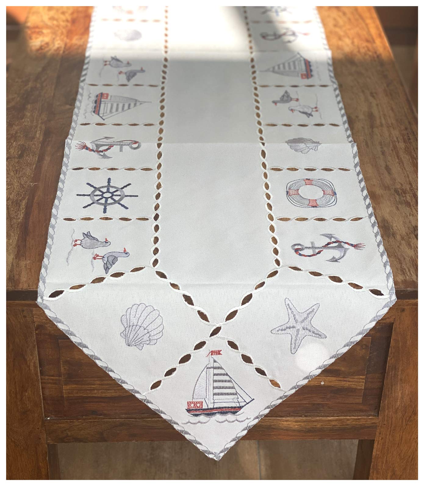 heimtexland Nordsee Typ737 Tischband 40x140 cm bestickt