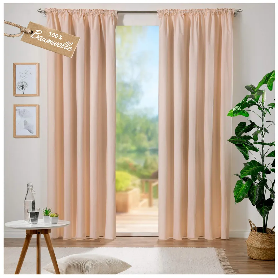 heimtexland Baumwolle Typ689 Vorhang 280x140 rosa blickdicht