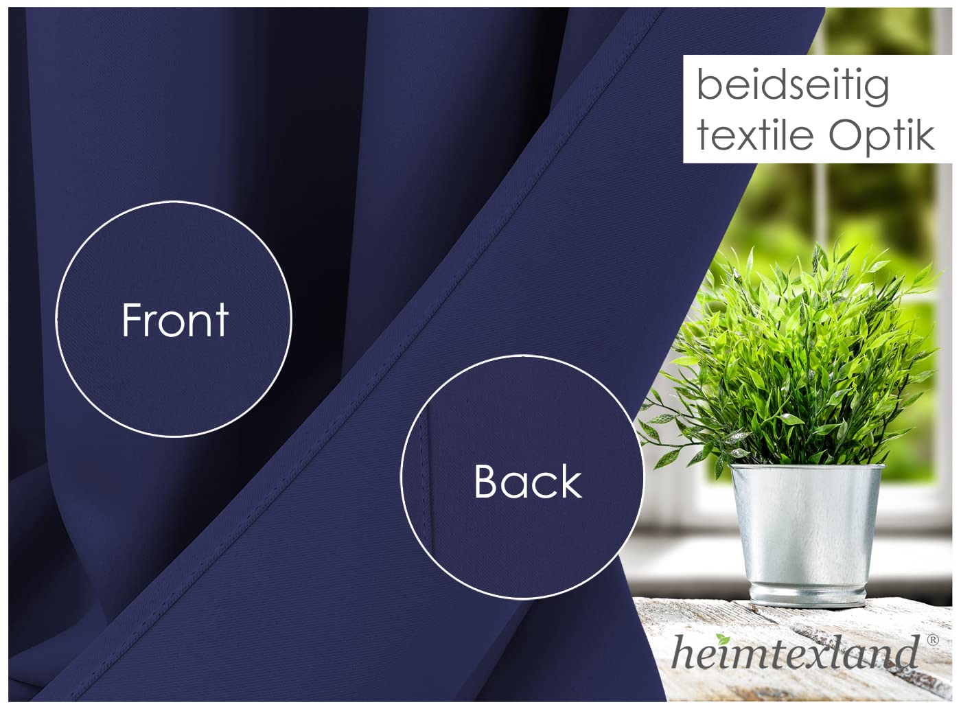 heimtexland Typ139 Gardine blickdicht 245x275 cm Dunkelblau