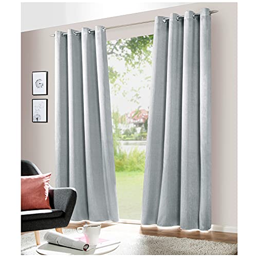 heimtexland Typ709 Ösenschal Verdunkelung 245x140 silber