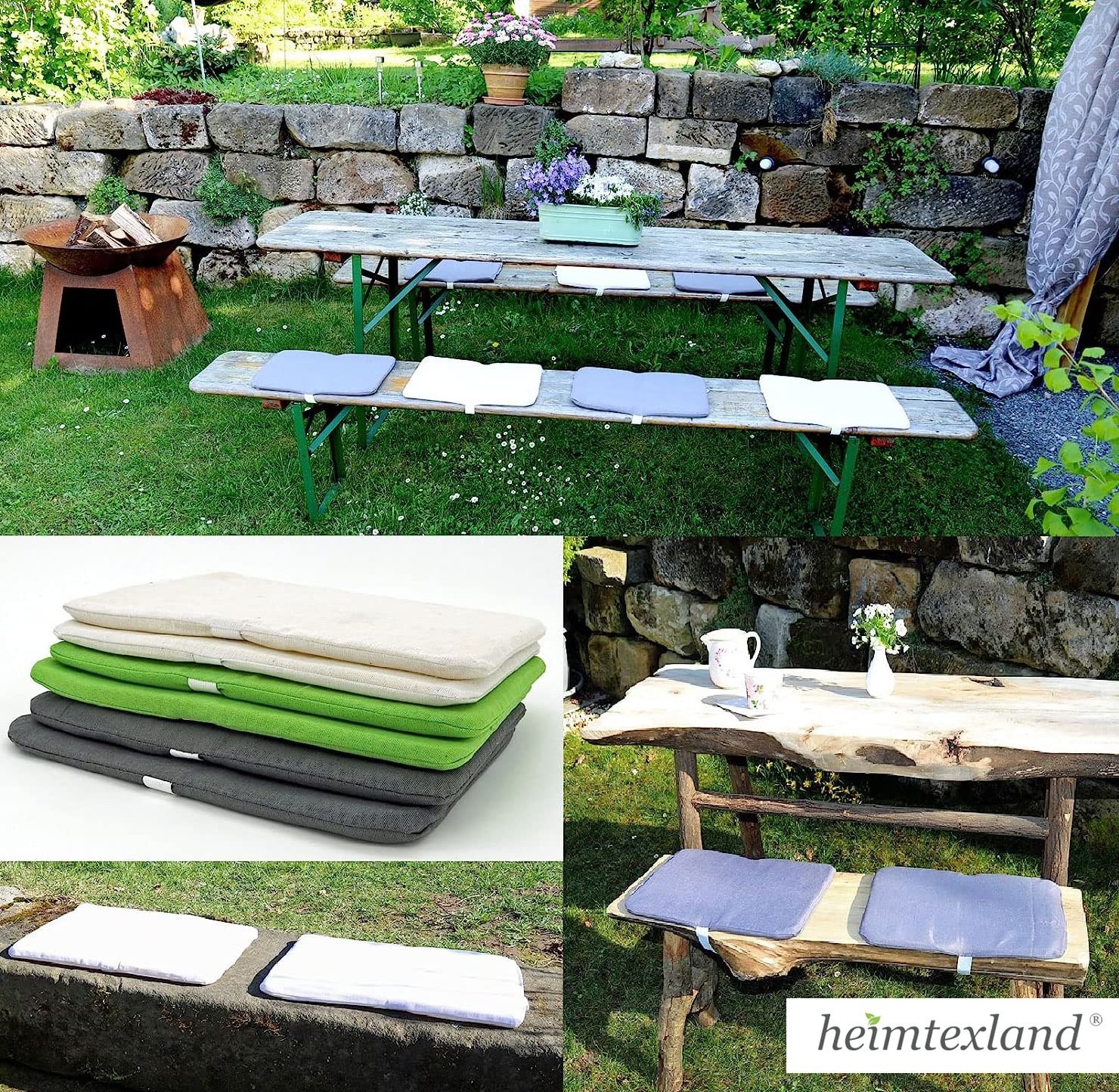 heimtexland Typ859 Sitzkissen 4er Set weiß 25x36 cm