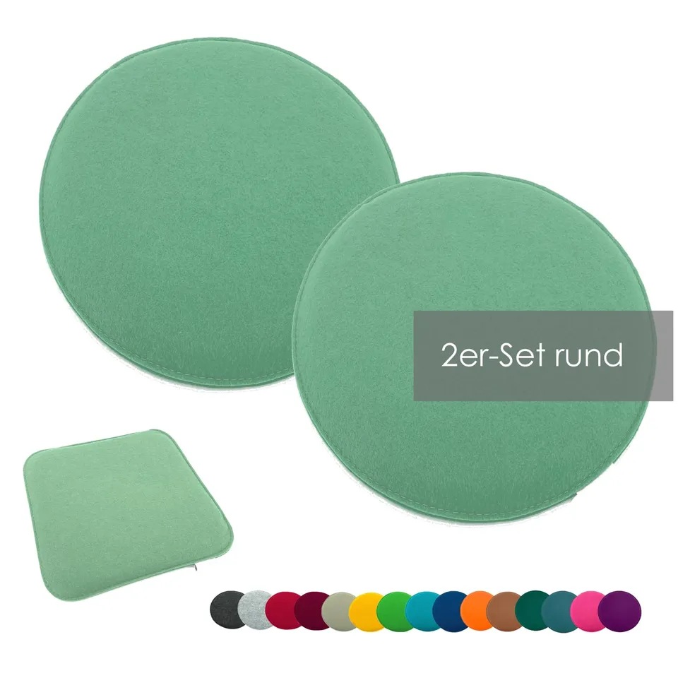 heimtexland Typ631 Sitzkissen rund 35x35 mint 2 Stück Filz