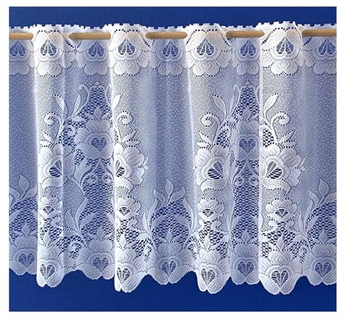 heimtexland Typ10 Scheibengardine 42x95 cm Weiß Jacquard