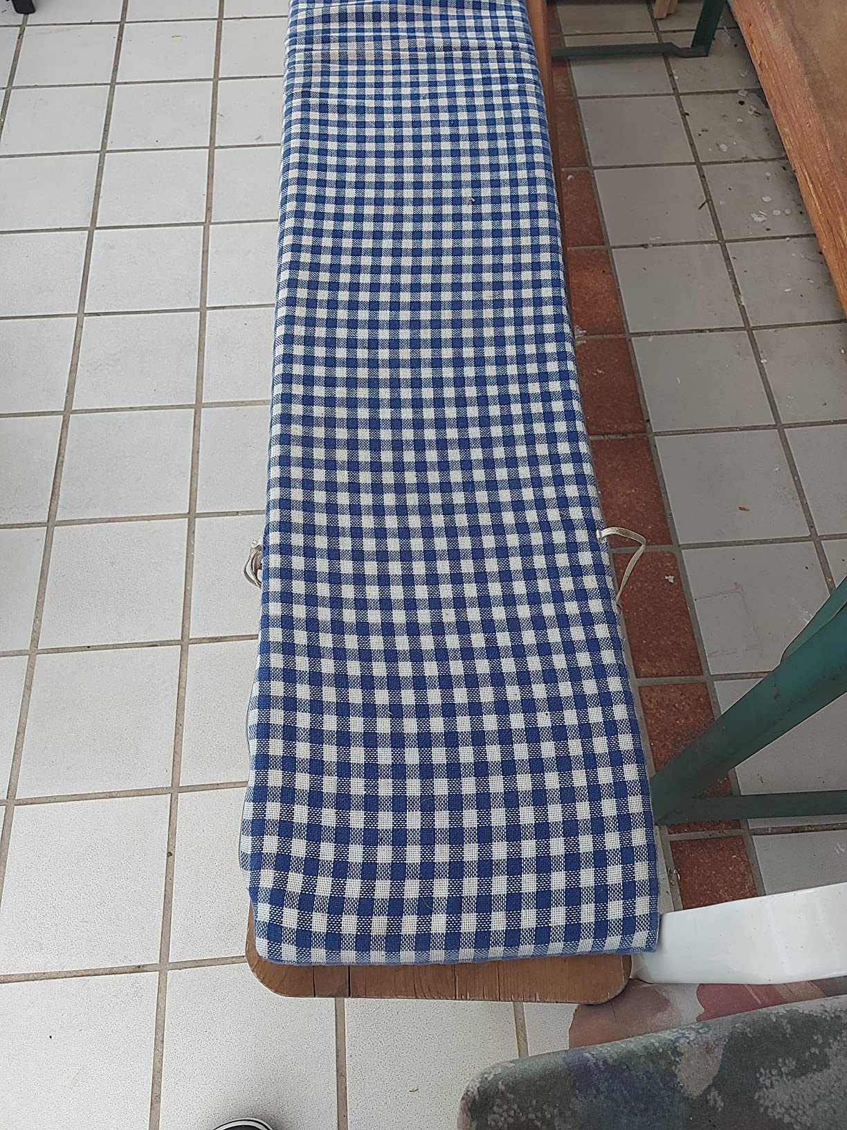 heimtexland Typ331 Auflagen-Set grau 50x220 cm Vichy-Karo