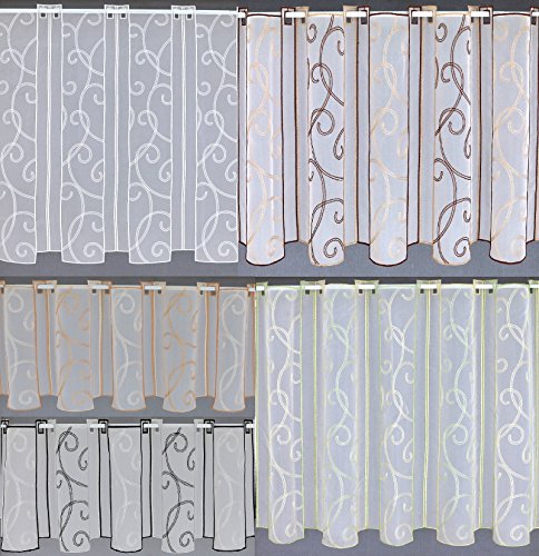heimtexland Typ199 Scheibengardine 60x32 cm Braun-Beige