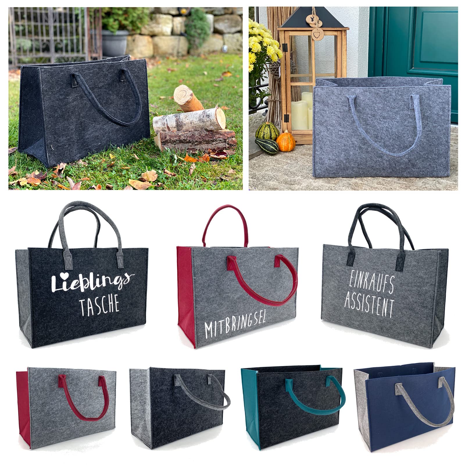 heimtexland Typ717 Filztasche 33x42 cm grau-anthrazit