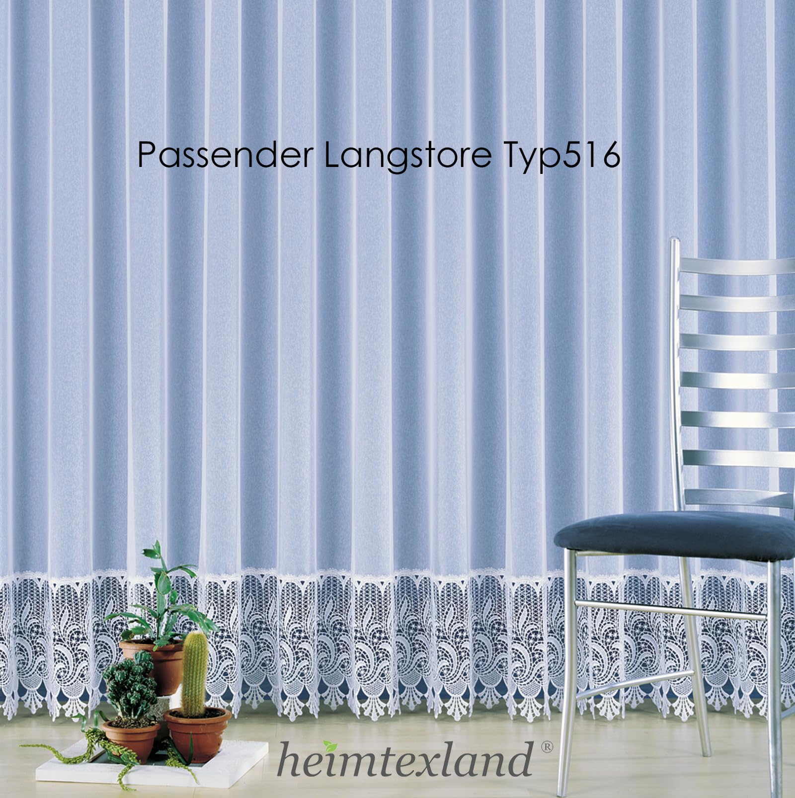 heimtexland Typ516 Store weiß 145x600 cm transparent