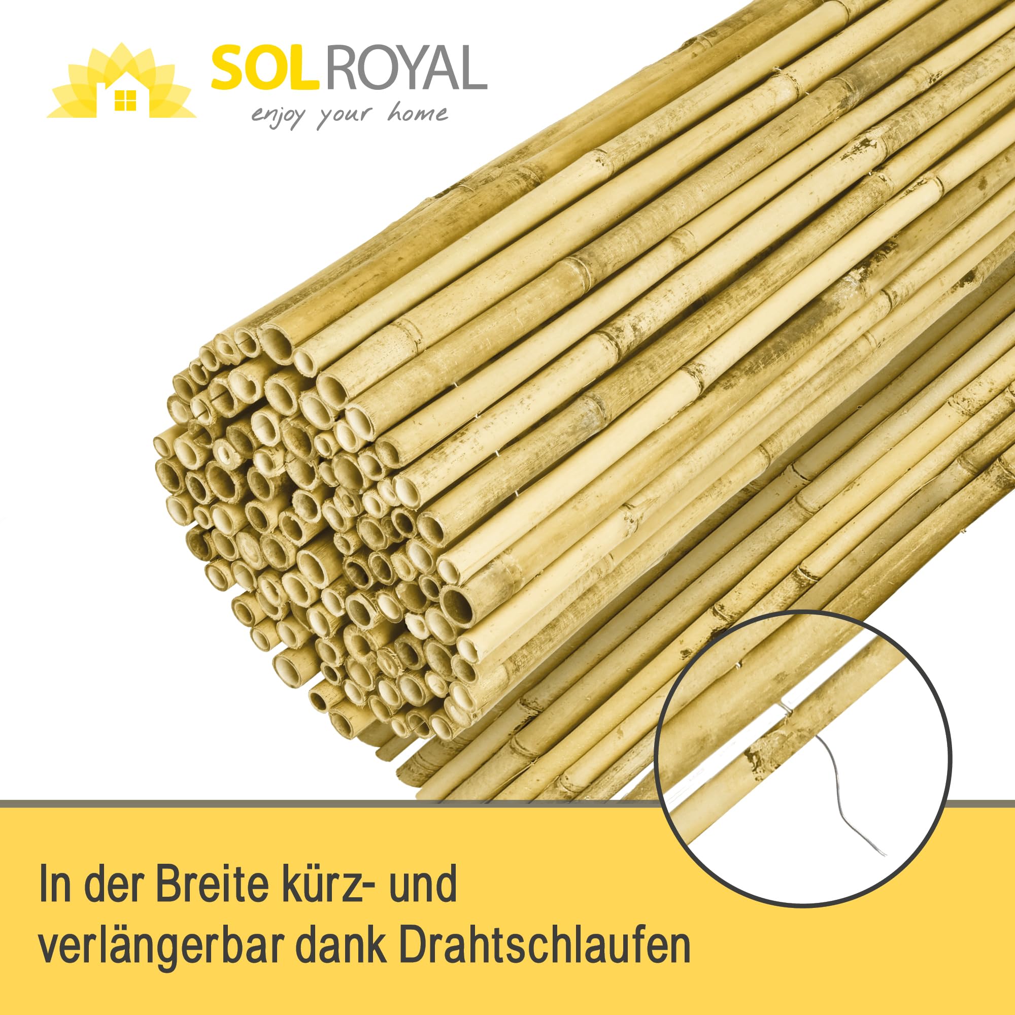Sol Royal B99 Bambus Sichtschutz 100x250 hell natur