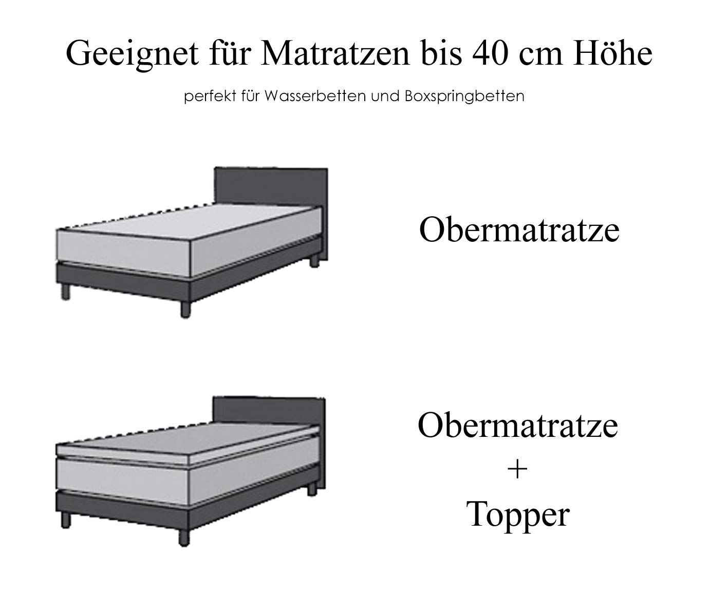 heimtexland Luxury Typ723 Spannbetttuch 150x200 Weiß blickdicht