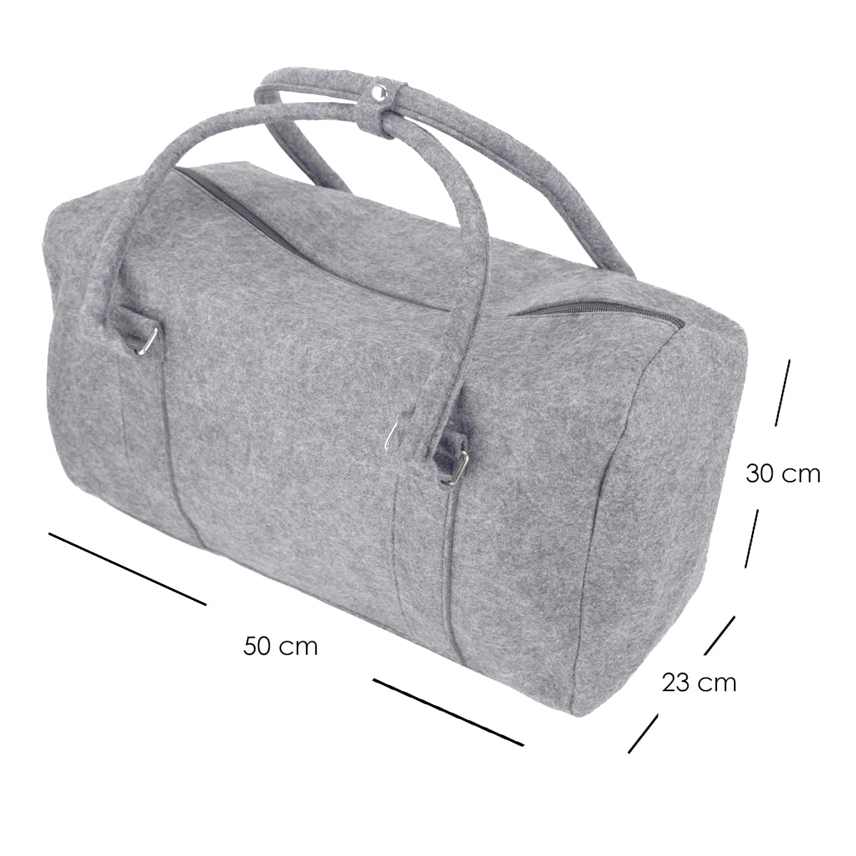 heimtexland Typ770 Reisetasche 50 cm hellgrau Filz Weekender