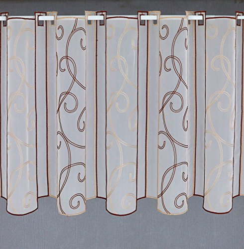 heimtexland Typ199 Scheibengardine 60x32 cm Braun-Beige