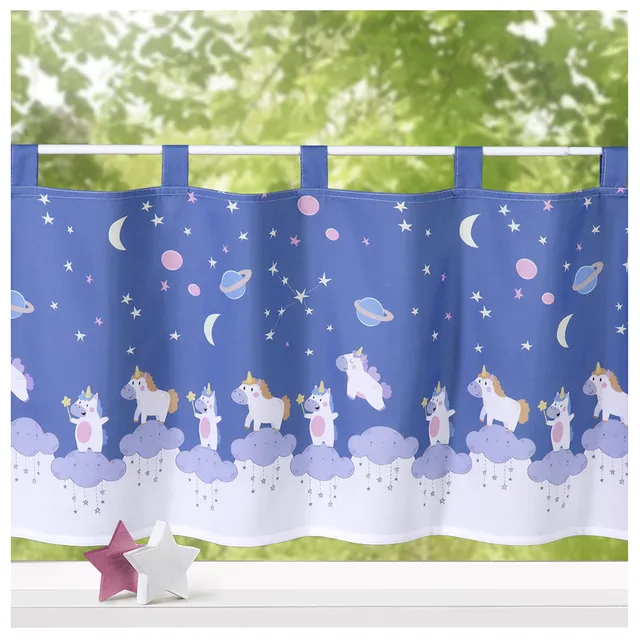 heimtexland Typ757 Scheibengardine 45x120 Einhorn