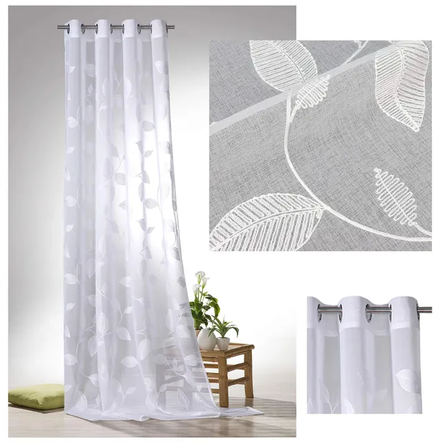 heimtexland Natural Chic Ösenschal 225x140 cm Weiß transparent
