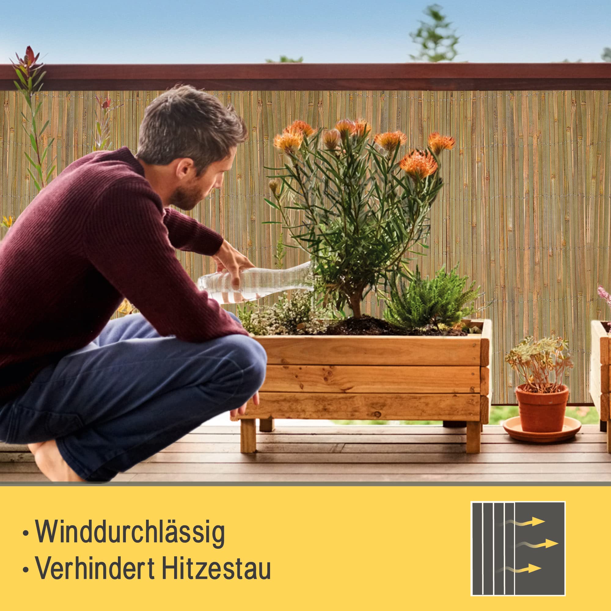 Sol Royal SolVision B89 Bambusmatte 160x600 Natur Sichtschutz
