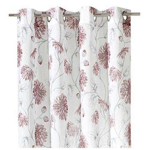 heimtexland Typ649 Ösenschal 245x140 cm rot transparent