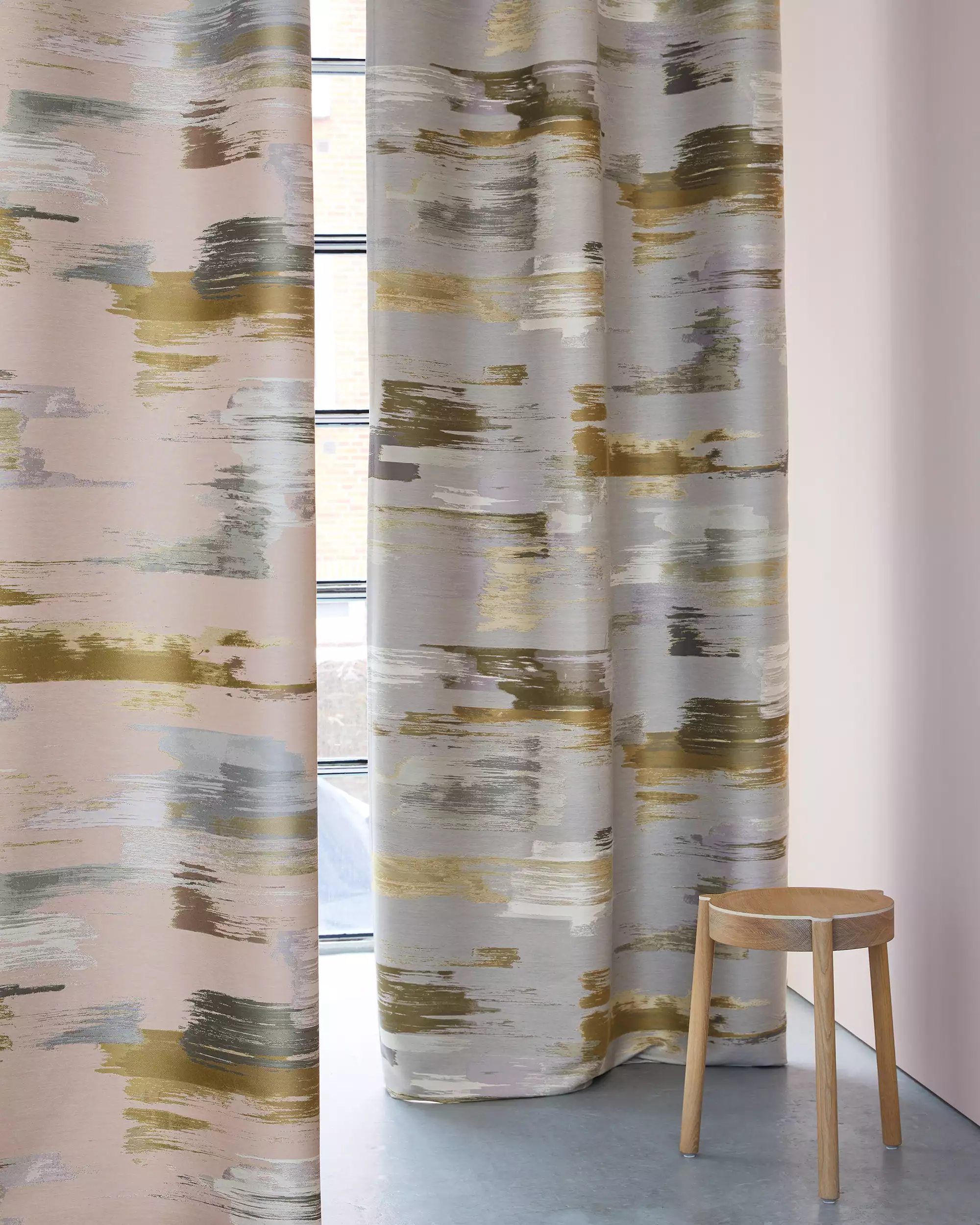 Création Baumann Rush Vorhangstoff dicht Jacquard Pinselstrich
