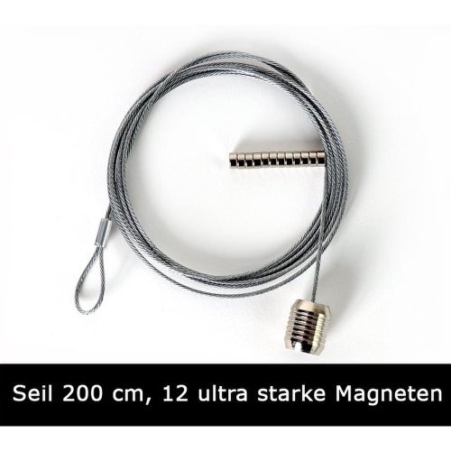 HAB & GUT MC001 Fotoseil 200cm Stahlseil mit 12 Magneten