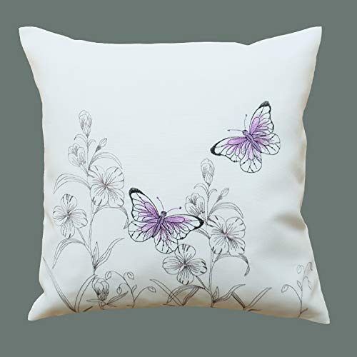 heimtexland Butterfly Typ680 Kissenhülle 40x40 lila bestickt