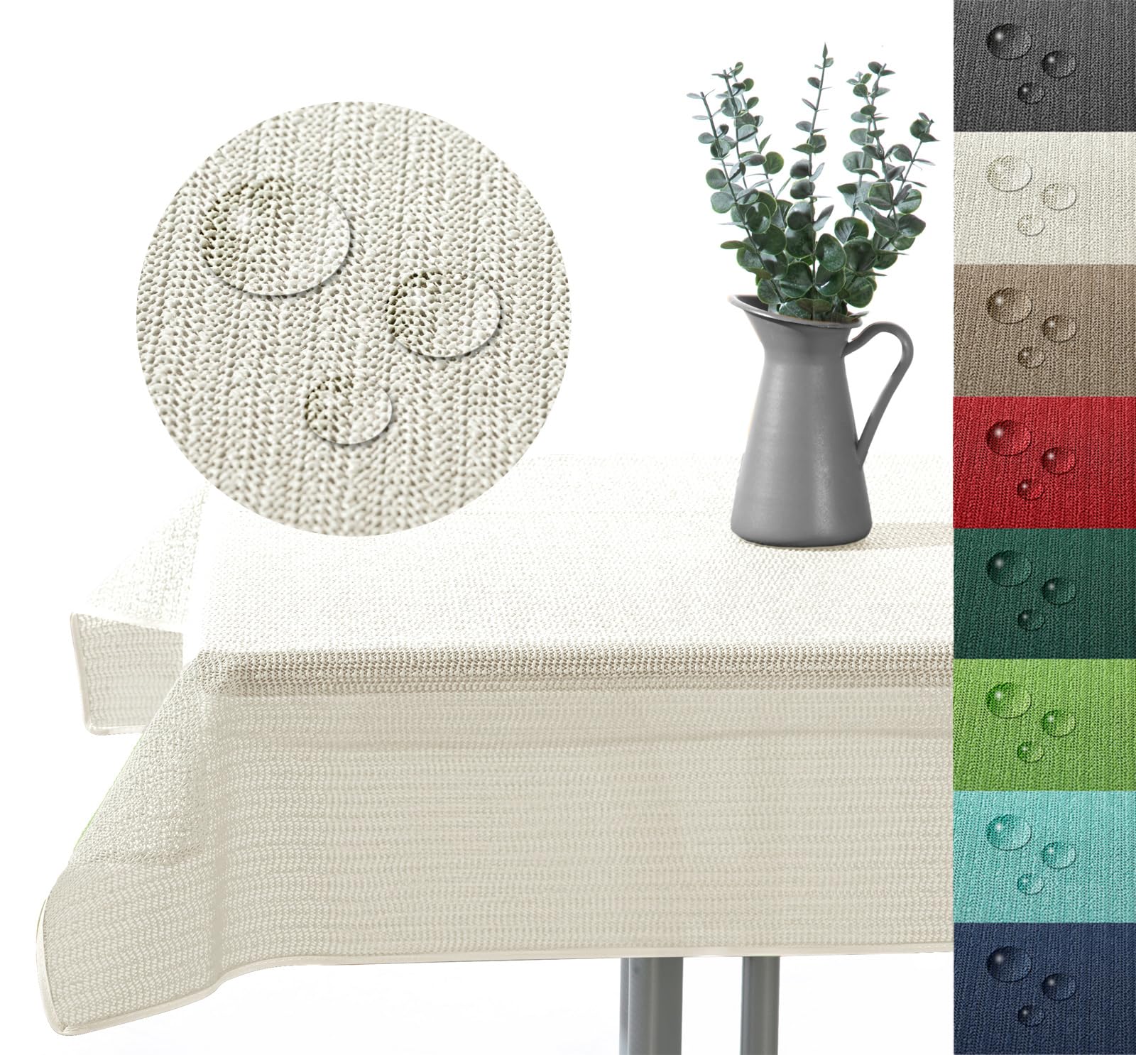 heimtexland Typ883 Gartentischdecke 110x140 cm grau wasserfest