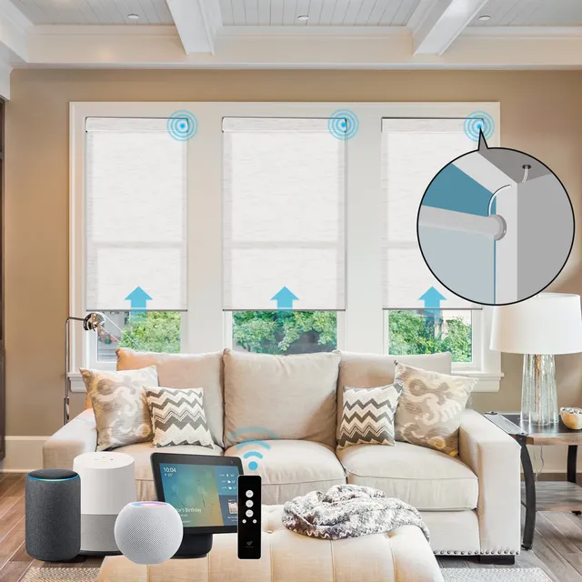 SmartWings Linen Rollo lichtdurchlässig kabelgebunden 70% Blackout