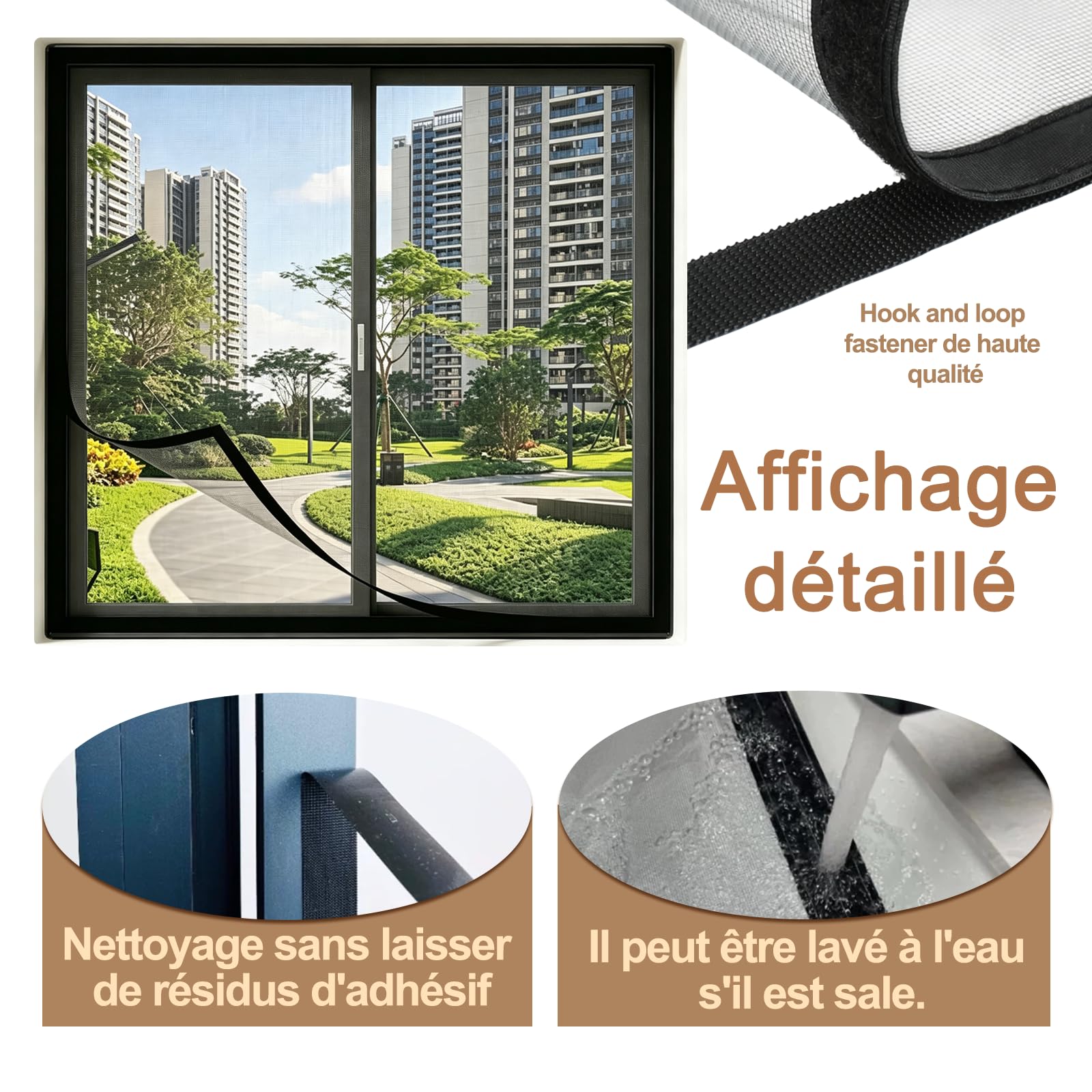 REDFIRE Fliegengitter Fenster 55x145cm Schwarz PP