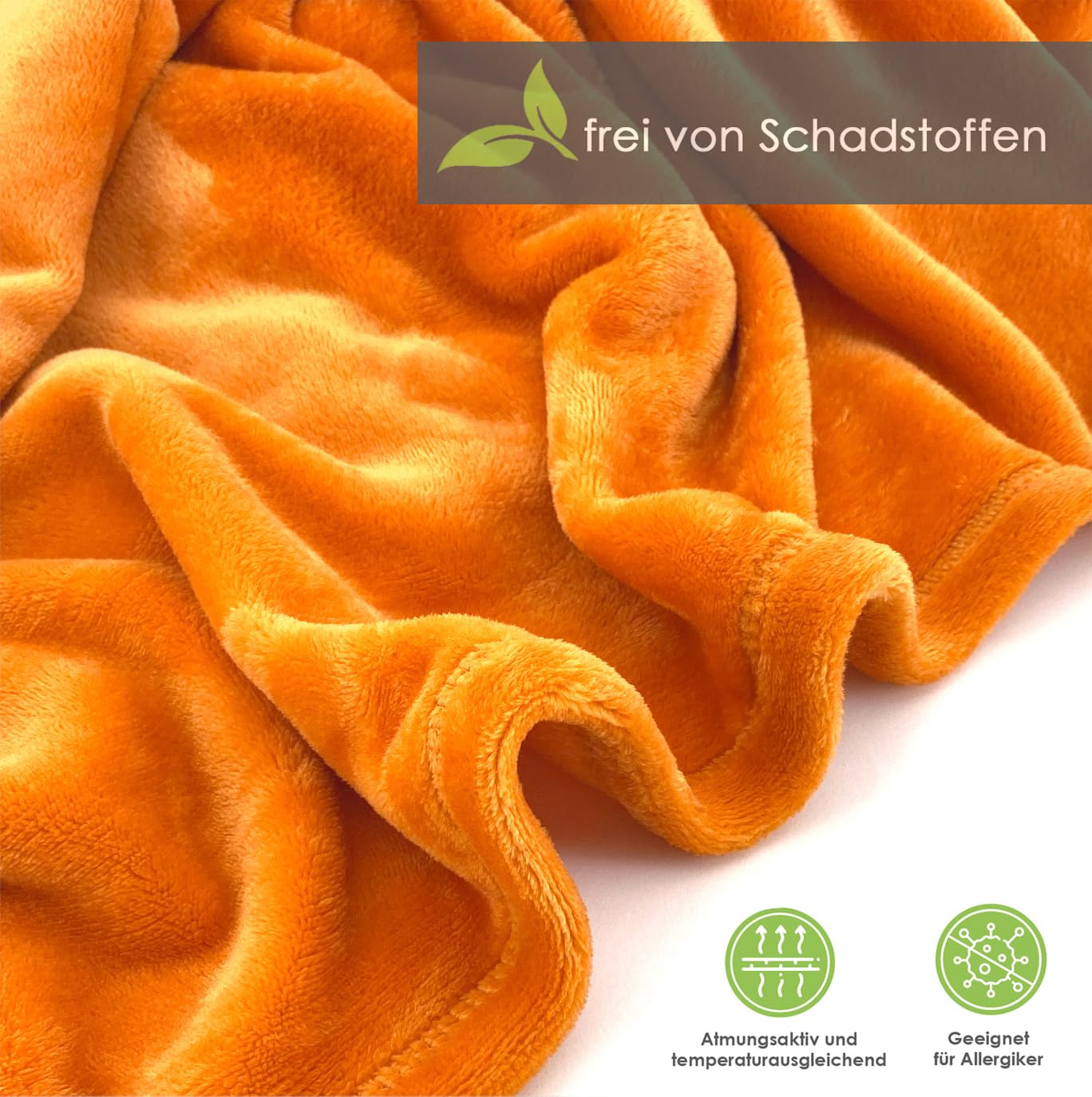 heimtexland Typ380 Kuscheldecke 150x200 cm Orange flauschig