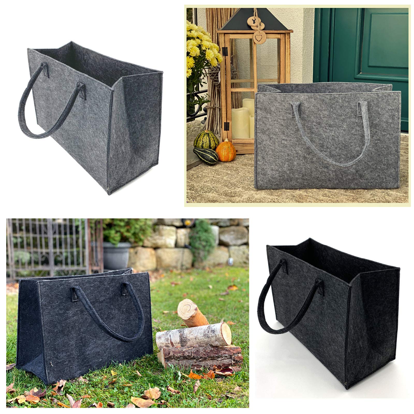 heimtexland Typ717 Filztasche 33x42 cm grau-anthrazit