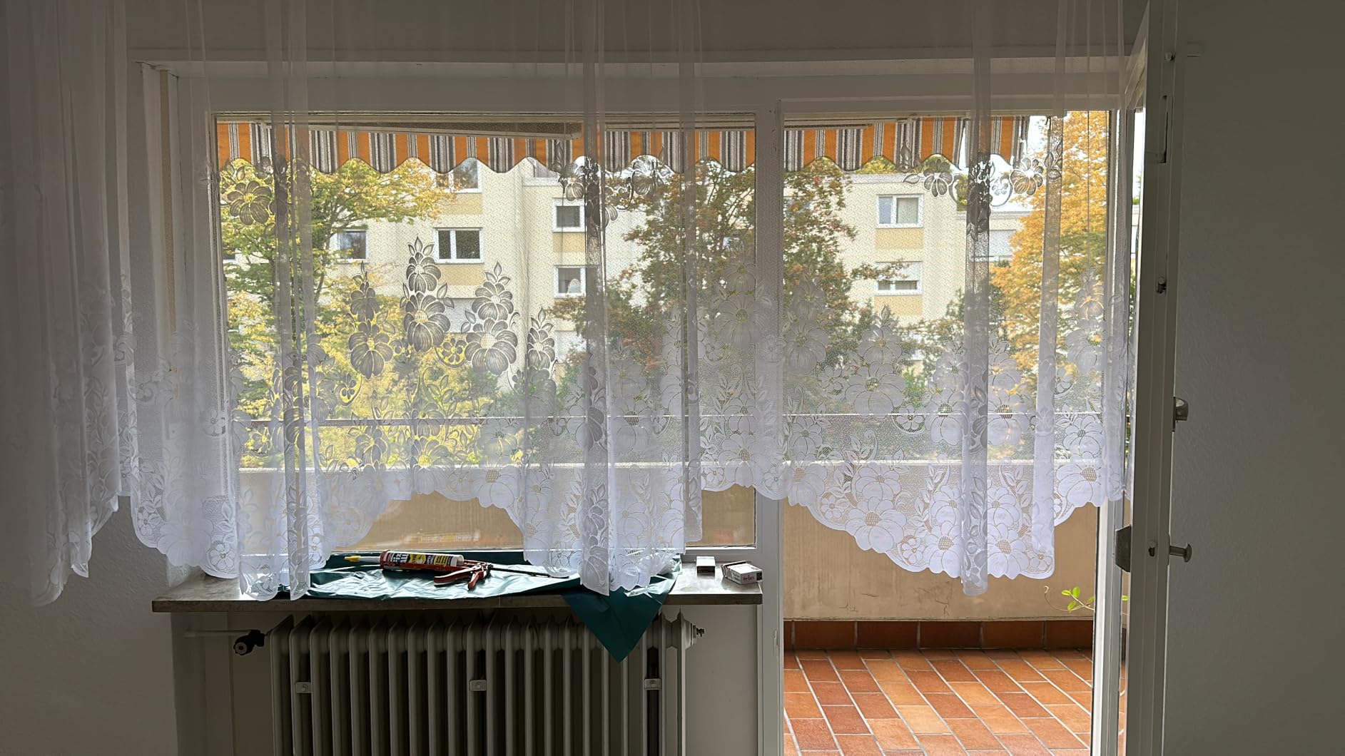 heimtexland Jacquard Typ1 Bogenstore 125x300 cm weiß halbtransparent