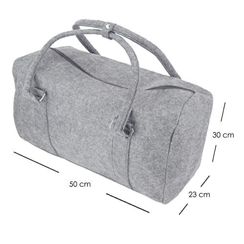 heimtexland Typ770 Reisetasche 50 cm hellgrau Filz Weekender