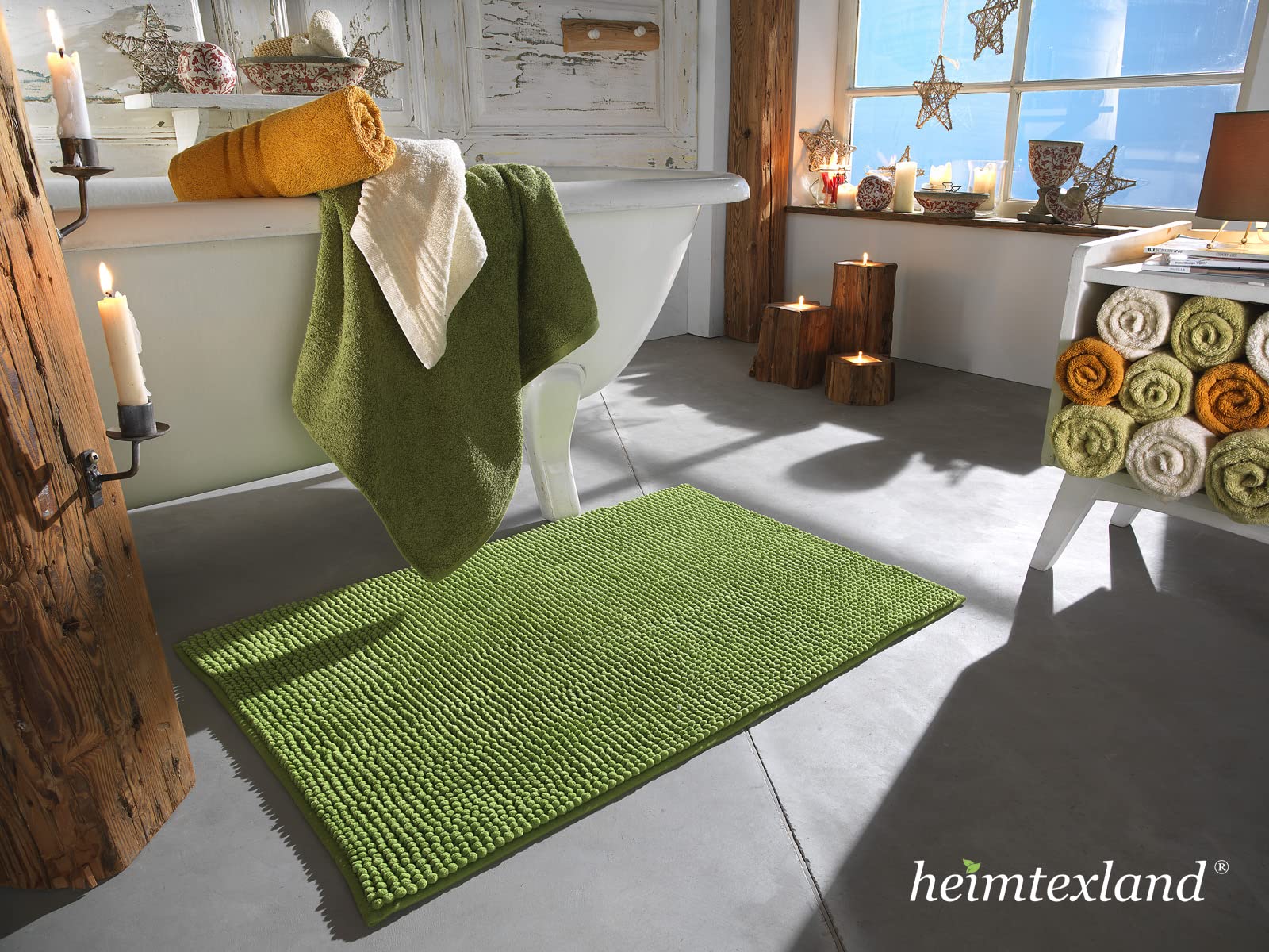 heimtexland Typ771 Badteppich 50x80 Grün Chenille saugstark