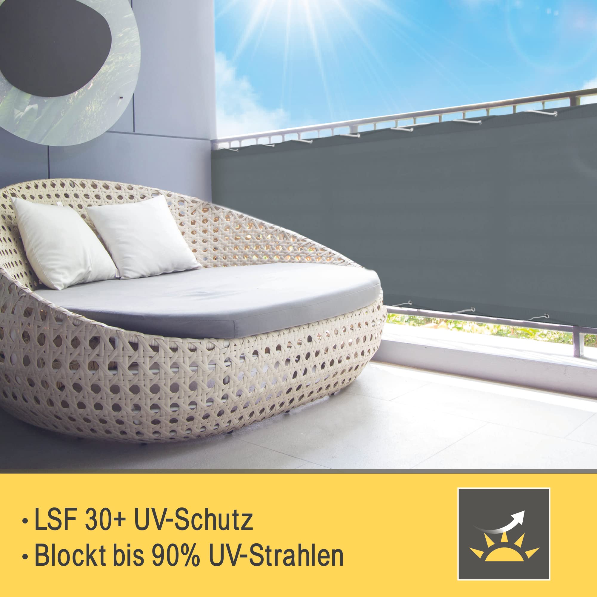 Sol Royal SolVision PB2 Balkonsichtschutz 90x600 Grau