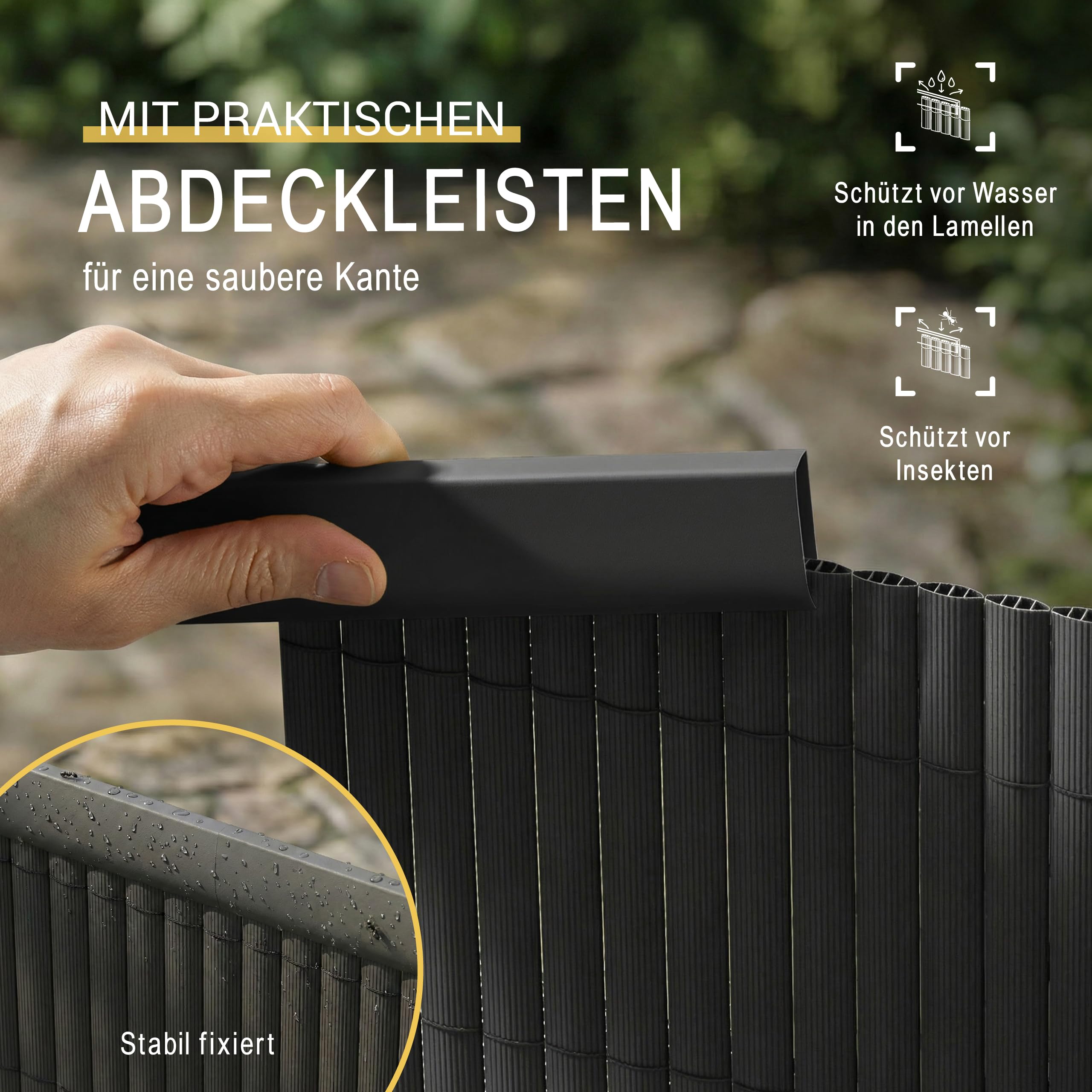 Sol Royal Sichtschutzmatte PVC mit Clips wetterfest